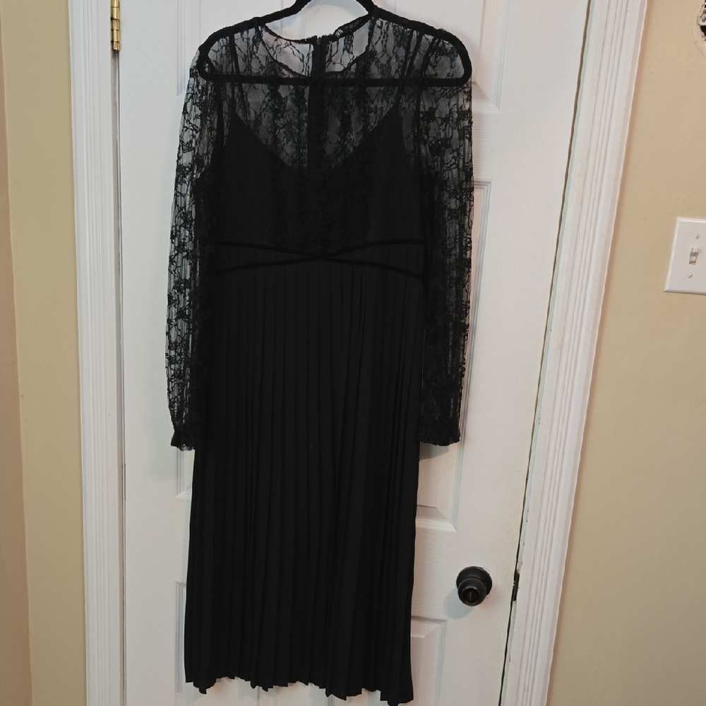 Zara Black Lace Long Sleeve Dress